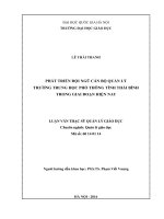Phát triển đội ngũ cán bộ quản lý trường trung học phổ thông tỉnh thái bình trong giai đoạn hiện nay