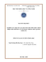 Nghiên cứu một số vật liệu polyme tiên tiến, thân thiện môi trường và ứng dụng trong chế tạo bầu ươm cây (tt)