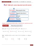 Bài tập nguyên hàm   tích phân  ứng dụng 7+ (lớp toán thầy hiền) 