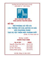 Bài tập lớn  Anten truyền sóng  Anten vi dải  Microstrip patch  HFSS