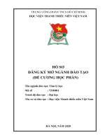 HỒ SƠ ĐĂNG KÝ MỞ NGÀNH ĐÀO TẠO (ĐỀ CƢƠNG HỌC PHẦN) Tên ngành đào tạo: Tâm lý học