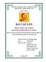 ĐỀ TÀI: Phân tích,tìm hiểu module ERP khi triển khai ERP cho công ty giả định trong lĩnh vực bán lẻ,siêu thị