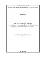 Học thuyết đạo đức nho giáo và vận dụng nó vào việc xây dựng và hoàn thiện đạo đức con người việt nam hiện nay 