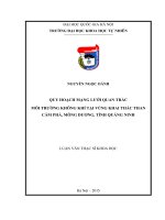 Quy hoạch mạng lưới quan trắc môi trường không khí tại vùng khai thác than cẩm phả, mông dương, tỉnh quảng ninh 
