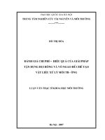 Đánh giá chi phí   hiệu quả của giải pháp tận dụng bụi bông và vỏ ngao để chế tạo vật liệu xử lý môi trường 