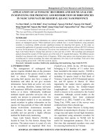 Application of automatic recorder and sound analysis in surveying the presence and distribution of bird species in Ngoc Linh nature reserve, Quang Nam province