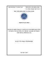 ĐÁNH GIÁ HIỆN TRẠNG VÀ ĐỀ XUẤT GIẢI PHÁP BẢO TỒN, SỬ DỤNG TÀI NGUYÊN CÂY THUỐC TẠI KHU BTTNKON CHƢ RĂNG, TỈNH GIA LAI