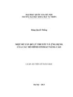 Một số vấn đề lý thuyết và ứng dụng của các mô hình otomat nâng cao 