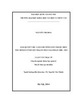 Giải quyết việc làm cho nông dân thuộc diện thu hồi đất ở huyện thạch thất giai đoạn 2008 2012 