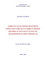 NGHIÊN CỨU TAI NẠN THƢƠNG TÍCH Ở TRẺ EM DƢỚI 16 TUỔI VÀ HIỆU QUẢ CAN THIỆP CỦA MÔ HÌNH CỘNG ĐỒNG AN TOÀN TẠI CÁC XÃ VÙNG VEN, THÀNH PHỐ BUÔN MA THUỘT, TỈNH ĐĂK LĂK