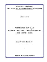 Chính sách tôn giáo của các chúa nguyễn ở đàng trong (thế kỉ XVII   XVIII)