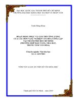HOẠT ĐỘNG PHỤC vụ GIẢI TRÍ CÔNG CỘNG của các đơn vị sự NGHIỆP văn hóa CÔNG lập tại THÀNH PHỐ hồ CHÍ MINH (TRƯỜNG hợp bảo TÀNG, NHÀ hát, TRUNG tâm văn hóa) 