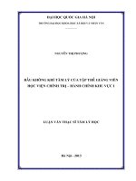 Bầu không khí tâm lý của tập thể giảng viên học viện chính trị   hành chính khu vực i 