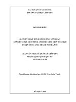 Quản lý hoạt động bồi dưỡng nâng cao năng lực dạy học tiếng anh cho giáo viên tiểu học huyện đông anh, thành phố hà nội 