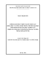 Chính sách phát triển nguồn nhân lực khoa học và công nghệ trong trường đại học theo định hướng đại học nghiên cứu ( nghiên cứu trường hợp trường đại học khoa học tự nhiên, đại học quốc gia hà nội) 