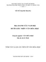 ĐỊA DANH tây NAM bộ dưới góc NHÌN văn hóa học 