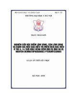 Luận án tiến sĩ y học  nghiên cứu đặc điểm lâm sàng, cận lâm sàng và đánh giá hiệu quả điều trị miễn dịch đặc hiệu ở trẻ 6   14 tuổi mắc bệnh viêm mũi dị ứng do dị nguy 