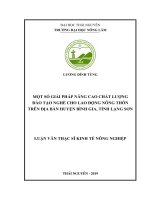 Một Số Giải Pháp Nâng Cao Chất Lượng Đào Tạo Nghề Cho Lao Động Nông Thôn Trên Địa Bàn Huyện