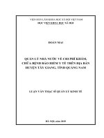 Quản Lý Nhà Nước Về Chi Phí Khám, Chữa Bệnh Bảo Hiểm Y Tế Trên Địa Bàn Huyện Tây Giang