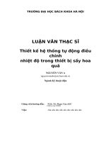 Thiết kế hệ thống tự động điều chỉnh nhiệt độ trong thiết bị sấy hoa quả