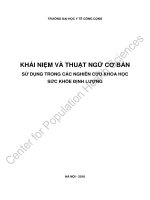 KHÁI NIỆM VÀ THUẬT NGỮ CƠ BẢN SỬ DỤNG TRONG CÁC NGHIÊN CỨU KHOA HỌC SỨC KHỎE ĐỊNH LƯỢNG