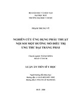 Nghiên cứu ứng dụng phẫu thuật nội soi một đường mổ điều trị ung thư đại tràng phải (FULL TEXT)