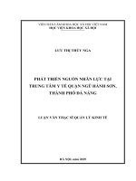 Phát Triển Nguồn Nhân Lực Tại Trung Tâm Y Tế Quận Ngũ Hành Sơn, Thành Phố Đà Nẵng