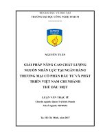 Giải Pháp Nâng Cao Chất Lượng Nguồn Nhân Lực Tại Ngân Hàng Thương Mại Cổ Phần Đầu Tư Và Phát Triển