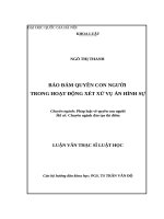 Bảo đảm quyền con người trong hoạt động xét xử vụ án hình sự  