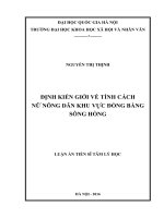 Định kiến giới về tính cách nữ nông dân khu vực đồng bằng sông hồng 