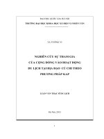 Nghiên cứu sự tham gia của cộng đồng vào hoạt động du lịch tại địa đạo củ chi theo phương pháp KAP 