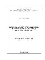Ba tiểu loại động từ tiếng hàn qua một phương diện phân loại ( có đối chiếu với tiếng việt) 