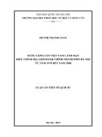 Đảng cộng sản việt nam lãnh đạo điều chỉnh địa giới hành chính thành phố hà nội từ năm 1978 đến năm 2008 