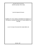 Nghiên cứu về xu thế iot (internet of things) và ứng dụng vào bài toán quản lý giao thông tại hà nội 