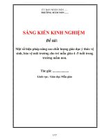 Một số biện pháp nâng cao chất lượng giáo dục ý thức vệ sinh, bảo vệ môi trường cho trẻ mẫu giáo 4 5 tuổi trong trường mầm non