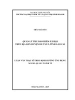Quản Lý Thu Bảo Hiểm Xã Hội Trên Địa Bàn Huyện Bát Xát, Tỉnh Lào Cai
