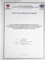 Evaluation of administrative capacity to manage vietnamese fishery administration to meet the requirements of sustainable development to the year 2020 