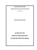 So sánh cấu trúc danh ngữ tiếng bồ đào nha và danh ngữ tiếng việt hiện đại 