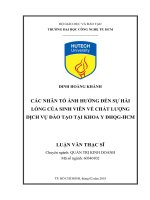 Các Nhân Tố Ảnh Hưởng Đến Sự Hài Lòng Của Sinh Viên Về Chất Lượng Dịch Vụ Đào Tạo Tại Khoa Y ĐHQG