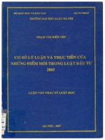 Cơ sở lý luận và thực tiễn của những điểm mới trong luật đầu tư 2005 