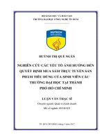 Nghiên Cứu Các Yếu Tố Ảnh Hưởng Đến Quyết Định Mua Sắm Trực Tuyến Sản Phẩm Tiêu Dùng Của Sinh Viên