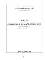 DỰ ÁN QUY HOẠCH BẢO VỆ VÀ PHÁT TRIỂN  RỪNG TỈNH BẮC GIANG