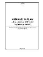 HƯỚNG DẪN QUỐC GIA về các dịch vụ chăm sóc sức khỏe sinh sản