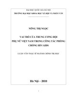 Vai trò của trung ương hội phụ nữ việt nam trong công tác phòng chống HIV AISD 