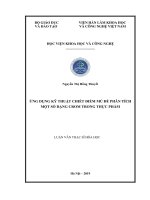 ỨNG DỤNG KỸ THUẬT CHIẾT ĐIỂM MÙ ĐỂ PHÂN TÍCH MỘT SỐ DẠNG CROM TRONG THỰC PHẨM