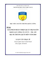 Giải Pháp Hoàn Thiện Quản Trị Nguồn Nhân Lực Công Ty CP TV-TM-DV Địa Ốc Hoàng Quân