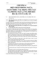 BIỆN PHÁP PHÒNG NGỪA, GIẢM THIỂU TÁC ĐỘNG TIÊU CỰC VÀ PHÒNG NGỪA, ỨNG PHÓ RỦI RO, SỰ CỐ CỦA DỰ ÁN