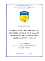 Giải Pháp Hoàn Thiện Ứng Dụng Hệ Thống Thẻ Điểm Cân Bằng Balance Score Card (BSC)