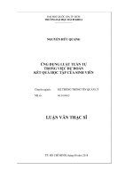 Ứng dụng luật tuần tự trong việc dự đoán kết quả học tập của sinh viên