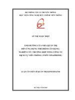 Ảnh Hưởng Của Nhà Quản Trị Đến Ứng Dụng Thẻ Điểm Cân Bằng - Nghiên Cứu Trường Hợp Tổng Công Ty